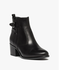 boots a talon dessus cuir et brides femme - taneo noirD998501_2