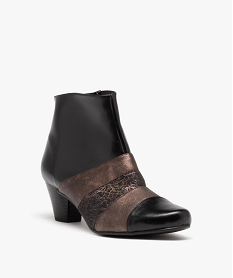 boots femme confort a talon et bout pointu avec details metallises noirD999301_2