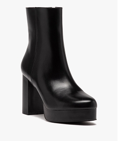 boots femme unies a talon carre et semelle plateforme noirD999401_2