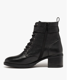 bottines femme a talon en cuir graine uni - taneo noirE000201_3