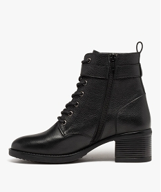 bottines femme a talon en cuir graine uni - taneo noirE000201_3