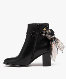 boots femme a talon avec dessus uni et bride foulard noirE000301_3