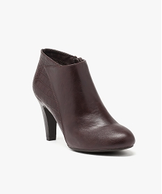 boots femme a talon carre en suedine unie et a zip orangeE000601_2