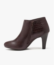 boots femme a talon carre en suedine unie et a zip orangeE000601_3