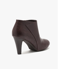 boots femme a talon carre en suedine unie et a zip orangeE000601_4
