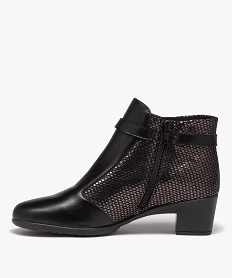 boots femme confort a talon dessus en cuir uni brillant noirE000701_3