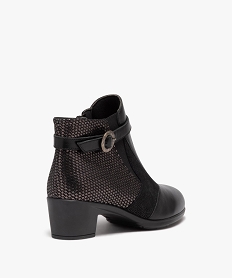 boots femme confort a talon dessus en cuir uni brillant noirE000701_4