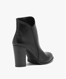 boots femme a talon haut dessus en cuir uni - taneo noirE000901_4