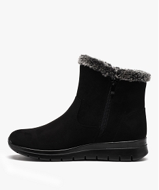 boots fourrees femme confort unies avec col peluche et a zip noir standard bottines bottesE002301_3