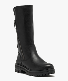 bottes esprit biker a semelle crantee femme noirE002801_2