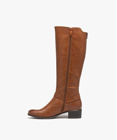 bottes femme unies style cavalieres a double zip orangeE002901_3