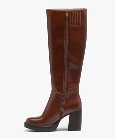 bottes a talon haut dessus uni et a semelle plateforme brunE004001_3