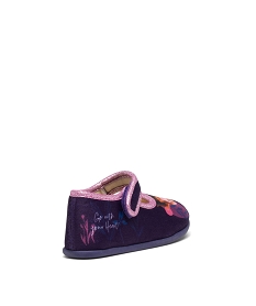 chaussons fille ballerines a scratch et en velours la reine des neiges - disney violetE005501_4