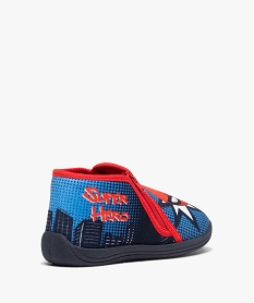 chaussons bebe garcon super heros en velours bleuE005901_4