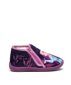 chaussons fille bottillons a zip la reine des neiges - disney violetE006501_1