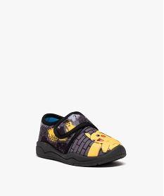 chaussons garcon a scratch imprimes pikachu - pokemon noirE006701_2