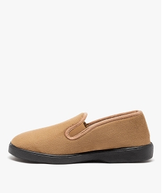 chaussons en velours uni et doubles laine homme brunE012201_3