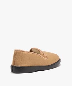 chaussons en velours uni et doubles laine homme brunE012201_4