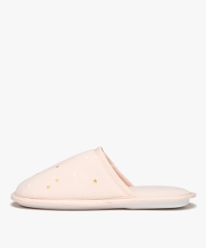 chaussons femme mules plates en jersey a motifs etoiles roseE013401_3