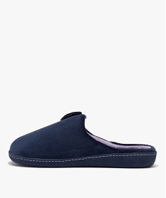 chaussons femme pantoufles en velours uni avec noeud - isotoner bleuE013801_3