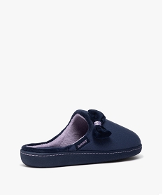 chaussons femme pantoufles en velours uni avec noeud - isotoner bleuE013801_4