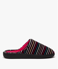 chaussons femme mules en velours a rayures colorees - isotoner multicoloreE013901_1