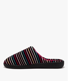 chaussons femme mules en velours a rayures colorees - isotoner multicoloreE013901_3