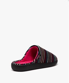 chaussons femme mules en velours a rayures colorees - isotoner multicoloreE013901_4