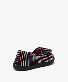 chaussons femme ballerines en velours avec rayures colorees - isotoner multicoloreE015001_4