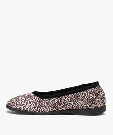 chaussons femme ballerines en velours leopard imprimeE015101_3