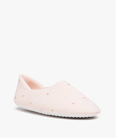 chaussons femme souples en jersey a motifs roseE015401_2