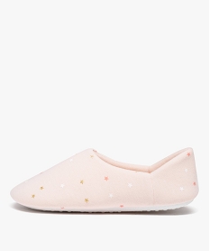 chaussons femme souples en jersey a motifs roseE015401_3