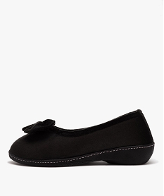 chaussons femme ballerines en velours uni detail noeud - isotoner noirE015801_3