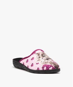 chaussons femme mules confortables en jersey violetE016601_2