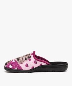 chaussons femme mules confortables en jersey violetE016601_3