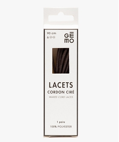 GEMO Lacets ronds en coton ciré uni 90 cm (lot de 2) marron standard