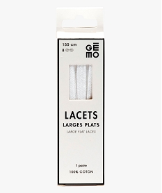 GEMO Lacets plats larges - 150 cm Blanc
