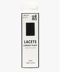 GEMO Lacets plats larges - 150 cm Noir