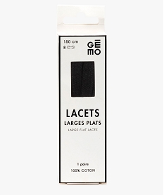 GEMO Lacets plats larges - 150 cm noir standard