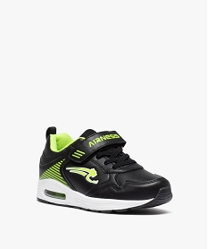 baskets garcon style running avec semelle a bulle dair et a scratch - airness noir basketsE019701_2