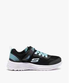 GEMO Baskets fille bicolores à paillettes et lacets en ruban élastique - Skechers noir vif