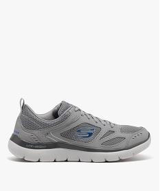GEMO Baskets homme unies détails en mesh - Skechers gris standard