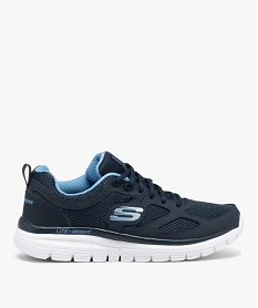GEMO Baskets homme dessus uni en mesh à lacets - Skechers bleu chine