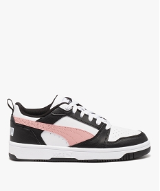 GEMO Baskets femme tricolores style rétro à lacets - Puma Rebound Blanc