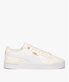 baskets femme dessus uni en cuir a lacets avec semelle epaisse - puma beige baskets pumaE026201_1