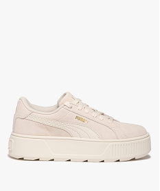 baskets femme unies en cuir suede avec semelle epaisse - puma beige baskets pumaE026301_1