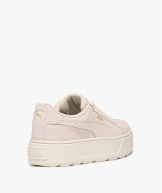 baskets femme unies en cuir suede avec semelle epaisse - puma beige baskets pumaE026301_4