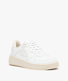 baskets femme unies style retro a lacets - kappa blanc baskets et tennisE026801_2