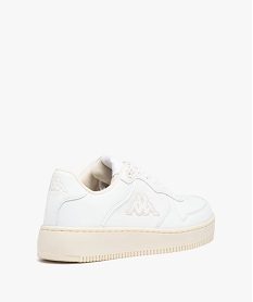 baskets femme unies style retro a lacets - kappa blanc baskets et tennisE026801_4