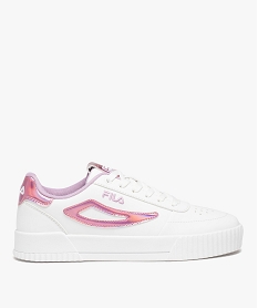 GEMO Baskets femme à lacets et détails colorés - Fila blanc chine